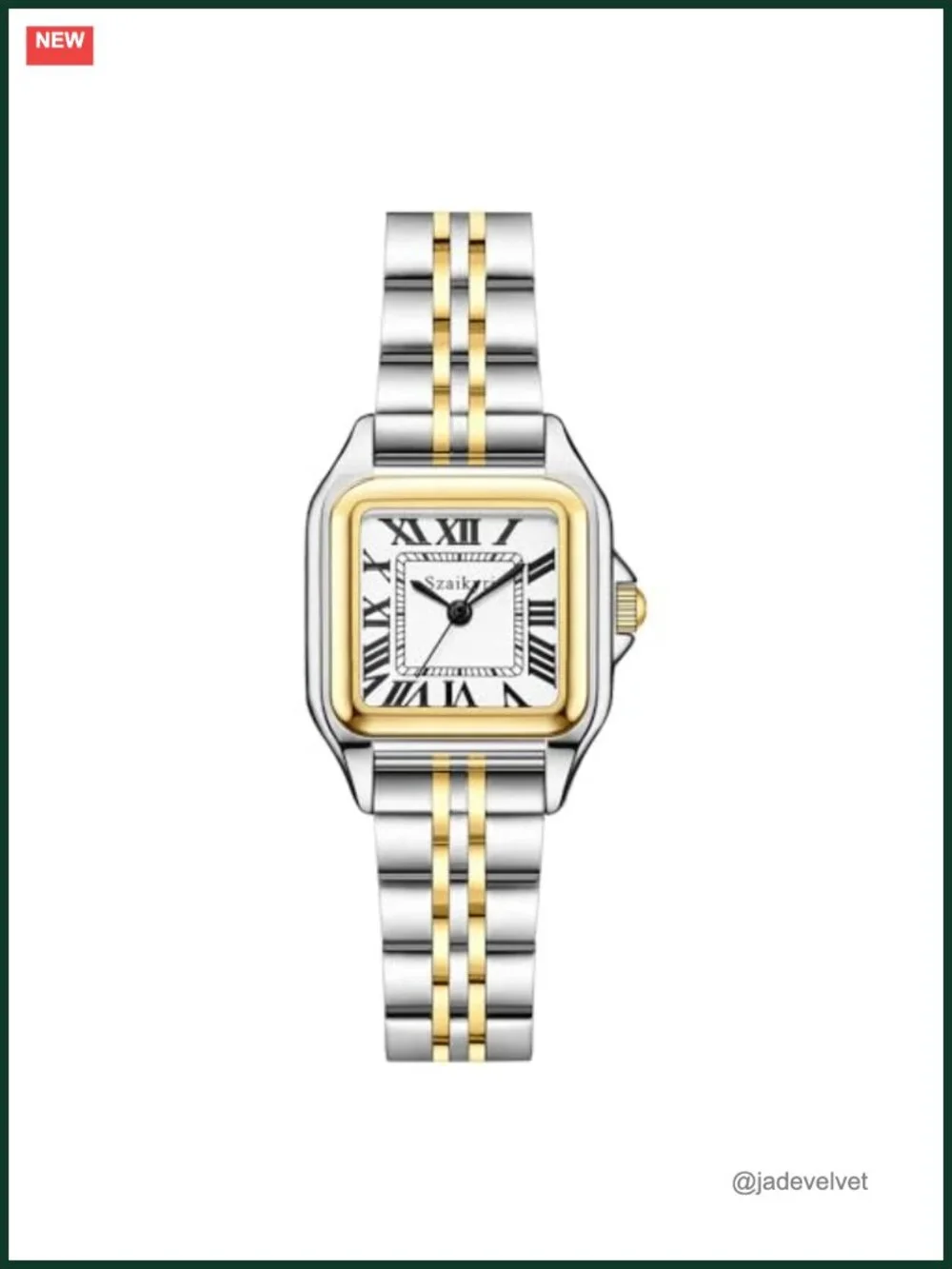 Women's Dress Watch | Square Case | Japanese Movement | Stainless Steel Band